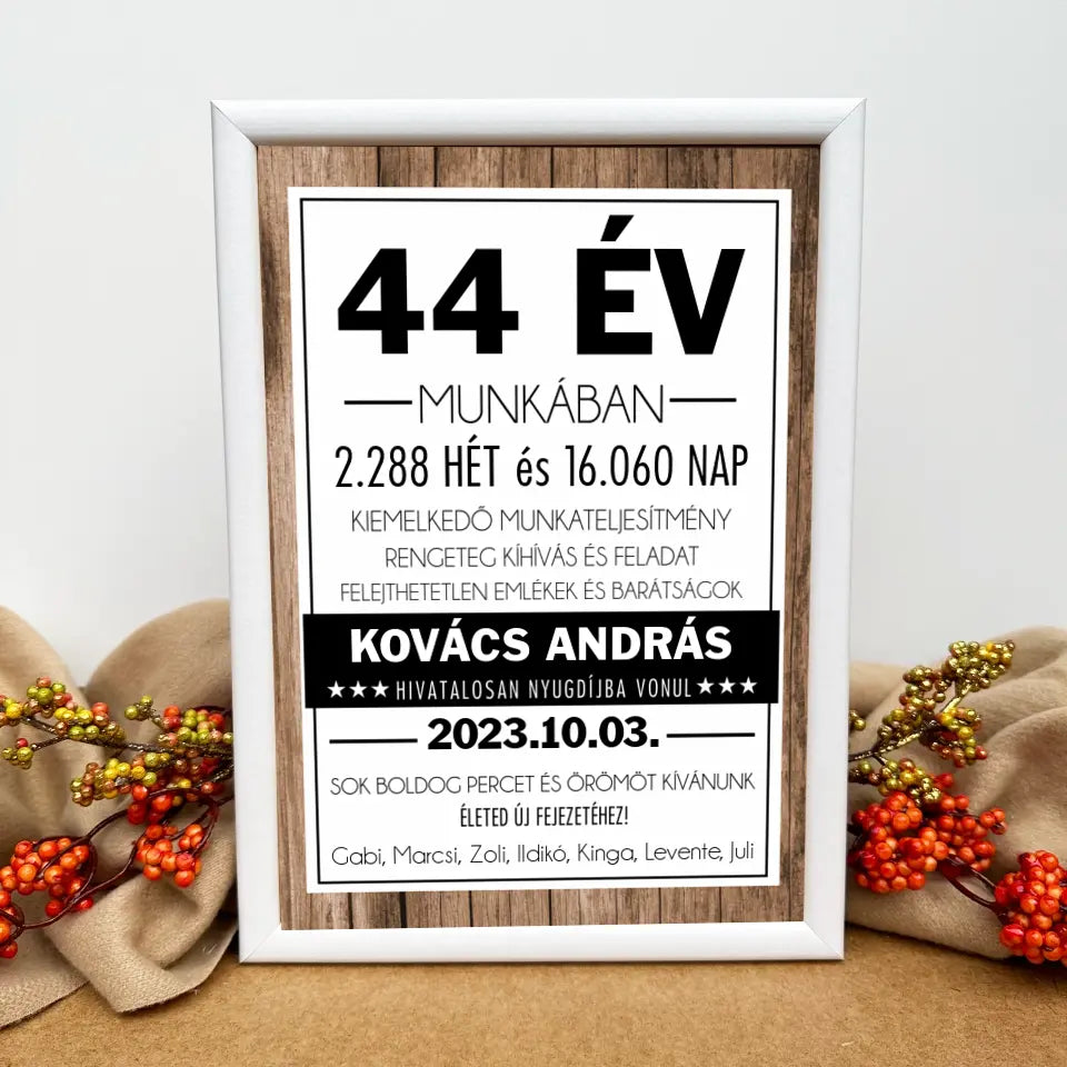 Ajándék nyugdíjba vonulásra férfiaknak – falikép