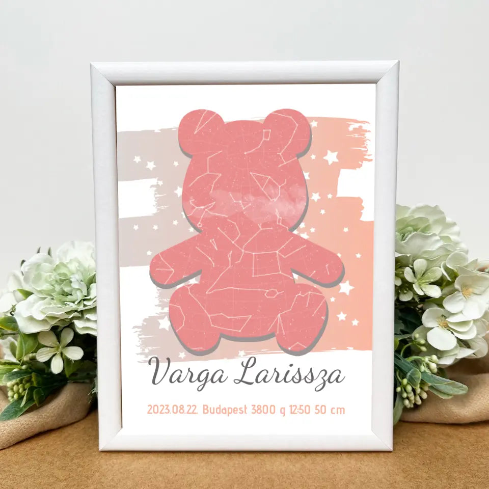 Baba emlékőrző csillagtérkép lányos