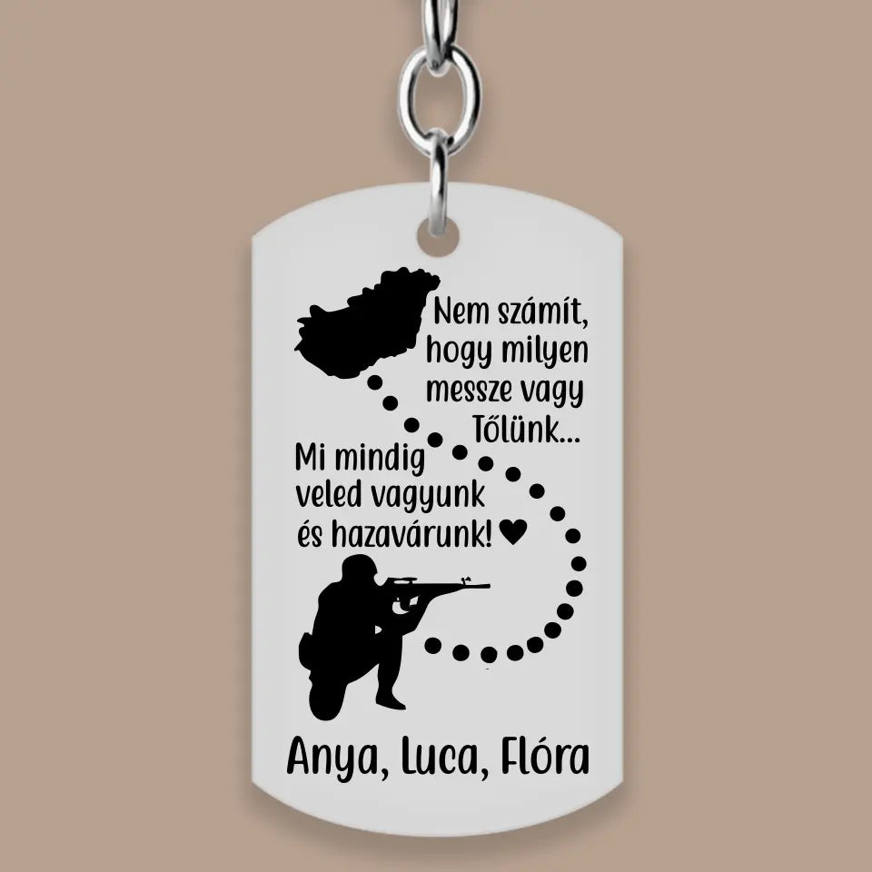 Katonás kulcstartó, egyedi ajándék katonáknak
