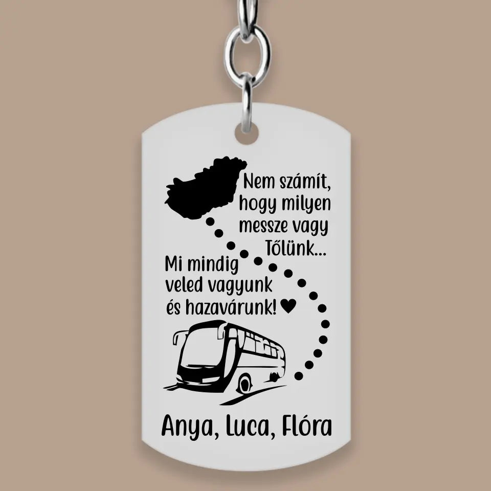 Buszos kulcstartó buszsofőröknek, egyedi ajándék