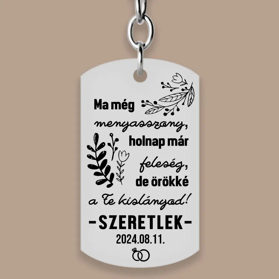 Örömanya ajándék kulcstartó, esküvői ajándék