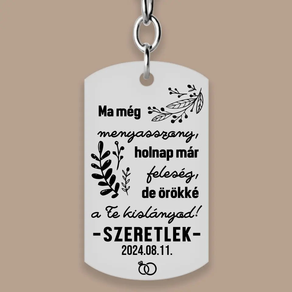 Örömapa ajándék kulcstartó, ajándék esküvőre