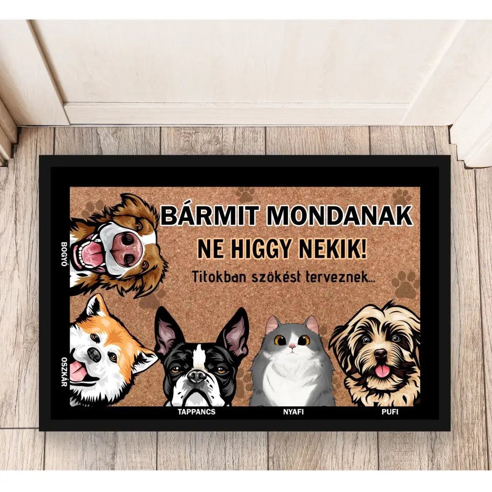Kutyás és macskás lábtörlő, tappancsokkal -gazdiknak