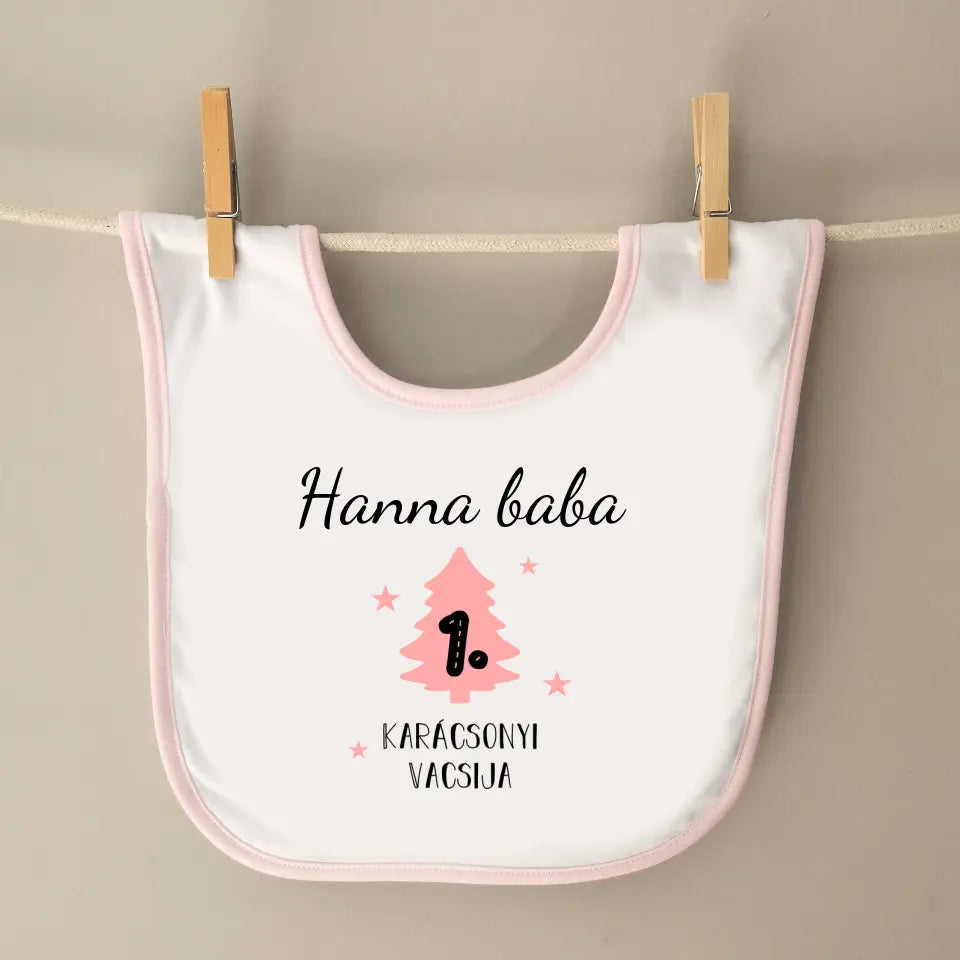 Karácsonyi baba előke kislányoknak