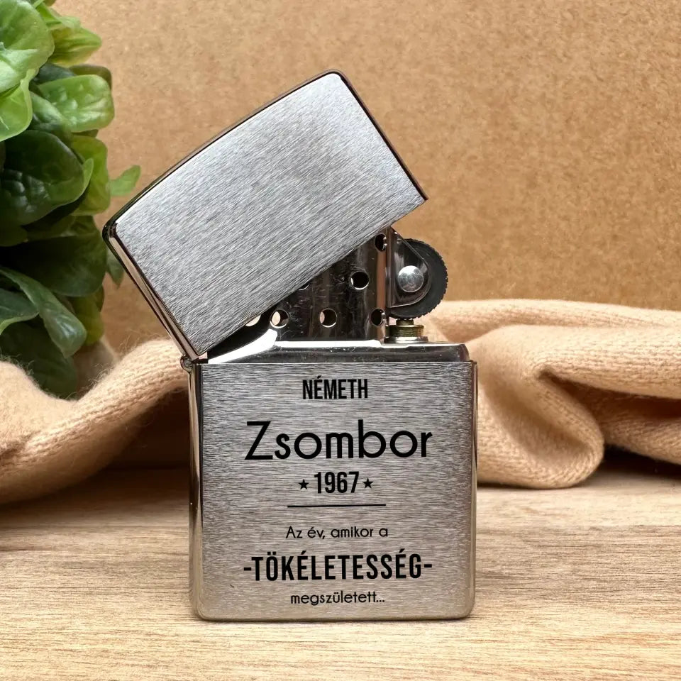 Egyedi, Zippo öngyújtó - saját névvel, évszámmal, szülinapi ajándék
