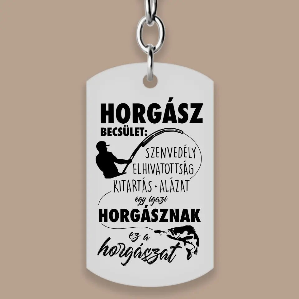 Horgász becsület – horgászos kulcstartó
