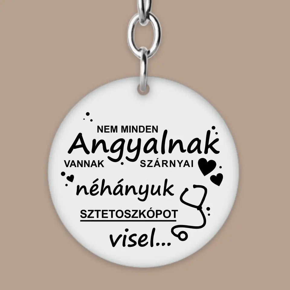 Ajándék orvosnak, gravírozott kulcstartó