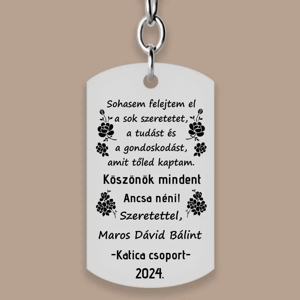 Ajándék óvónéniknek, egyedi kulcstartó