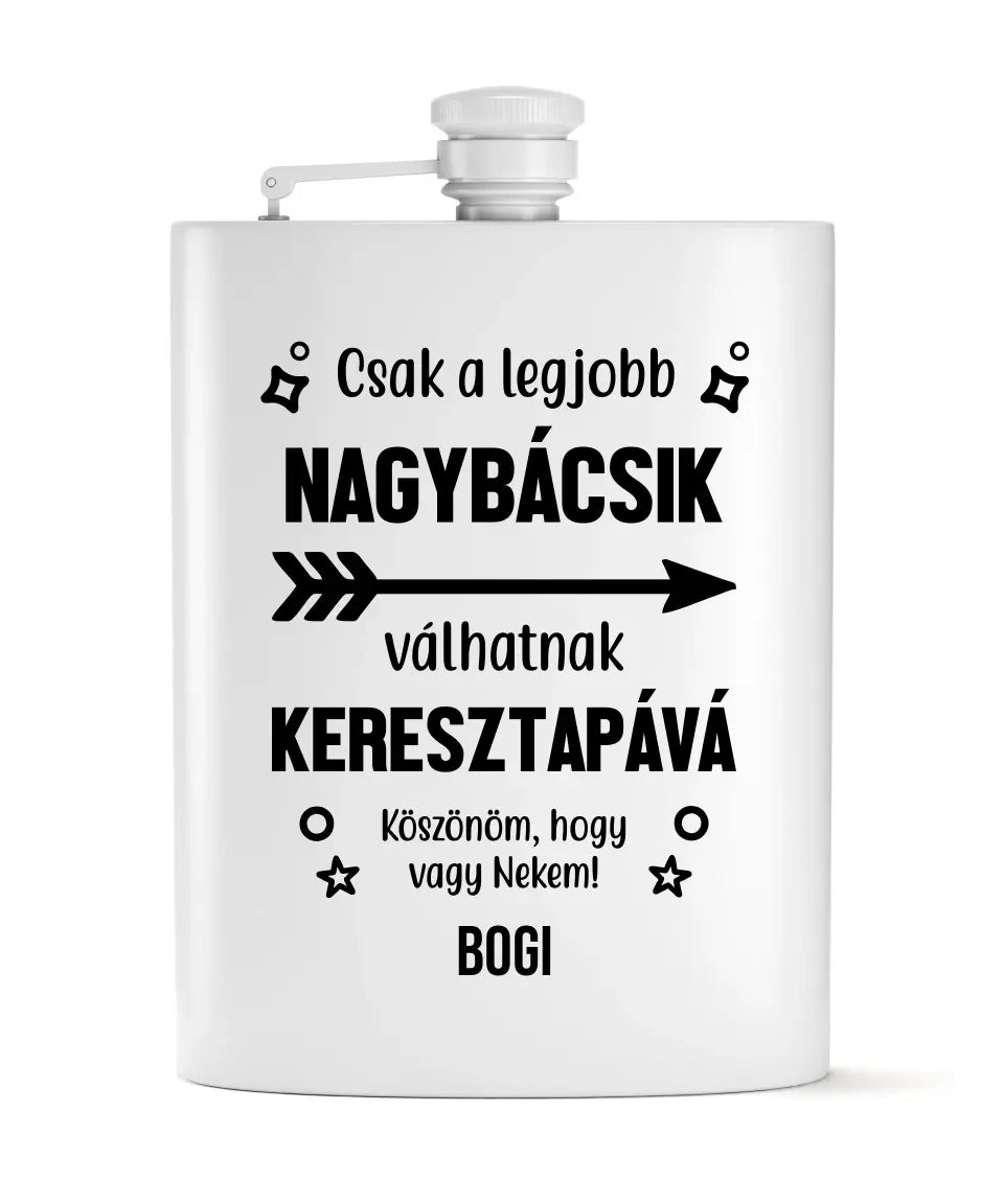 Keresztapának, ajándék flaska szett, egyedi felirattal