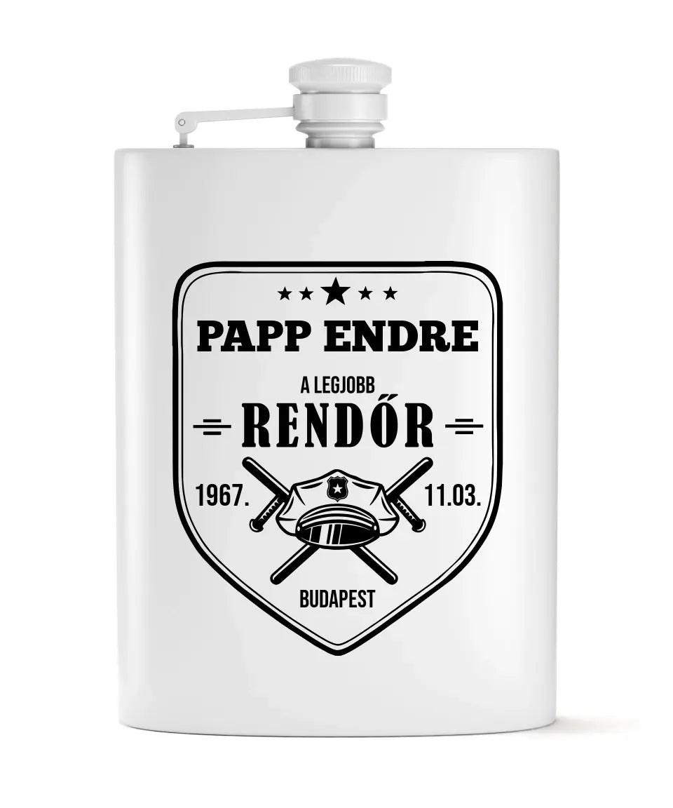 Ajándék rendőrnek - flaska szett névvel és évszámmal