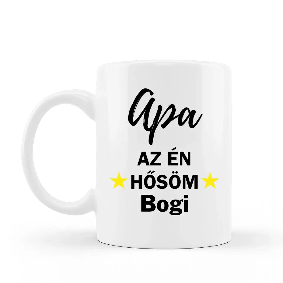 Apa a mi hősünk bögre, kedves ajándék apáknak