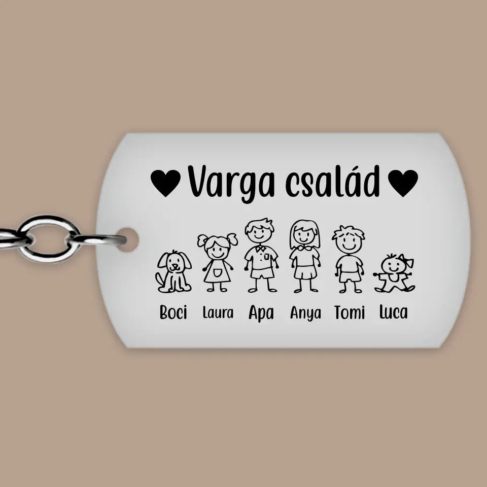 Egyedi kulcstartó - családos kiadás, családi emlék