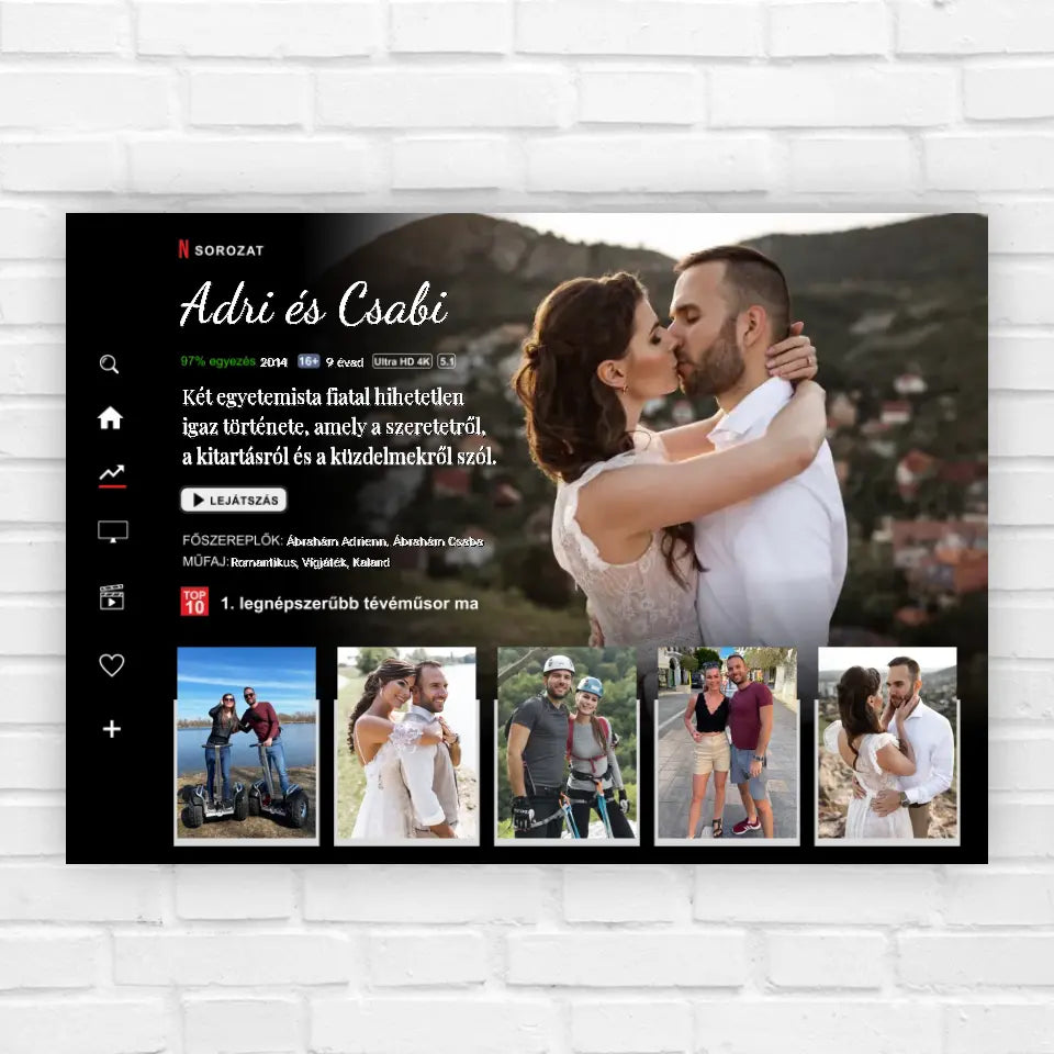  Sorozatos ajándék kép pároknak, szerelmes ajándék S méretben