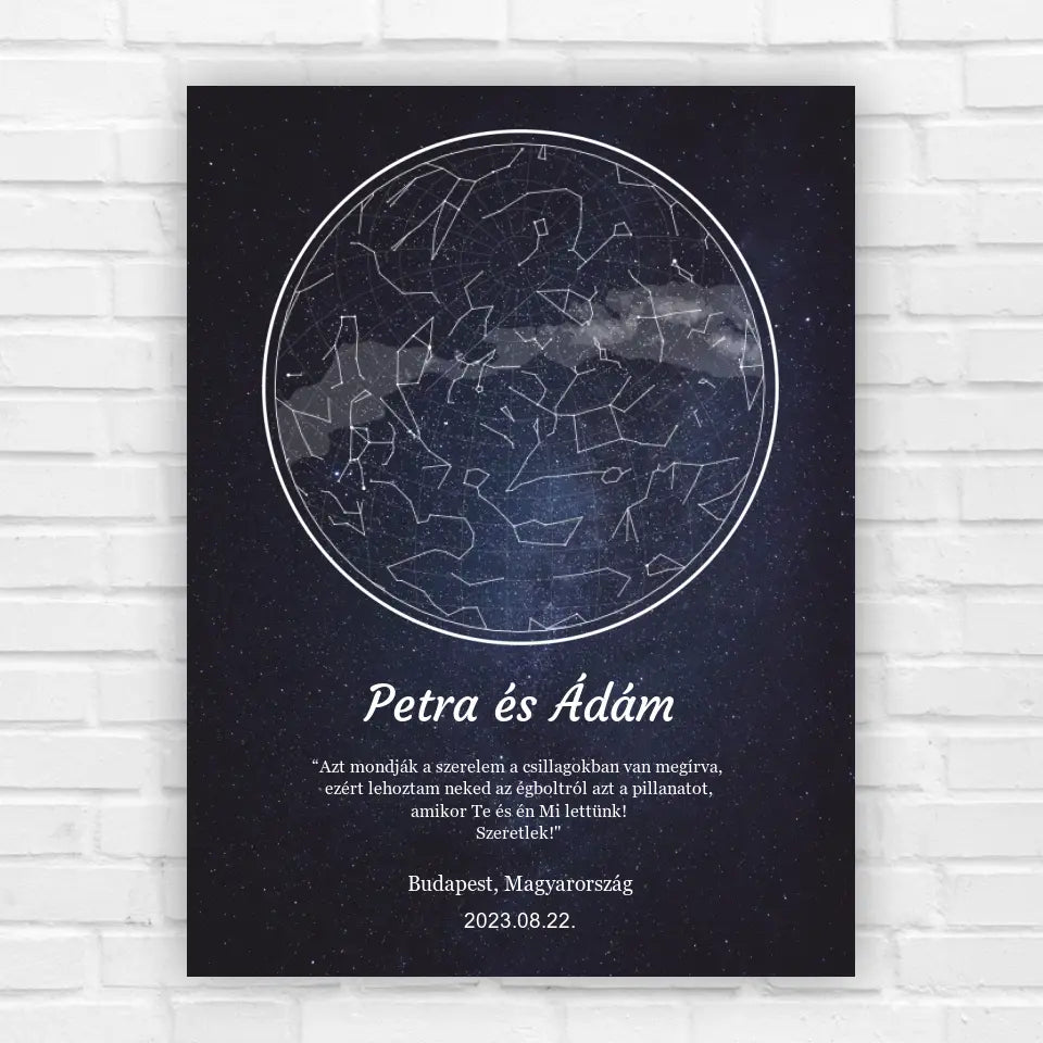 Csillagos égbolt csillagtérkép