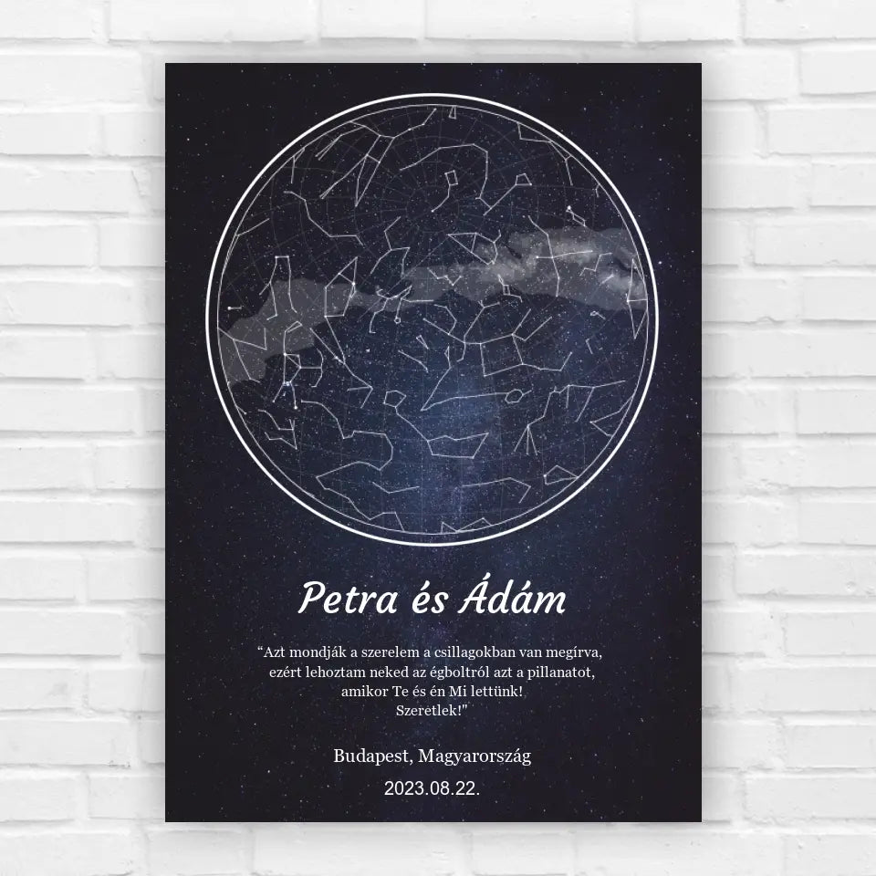 Csillagos égbolt csillagtérkép