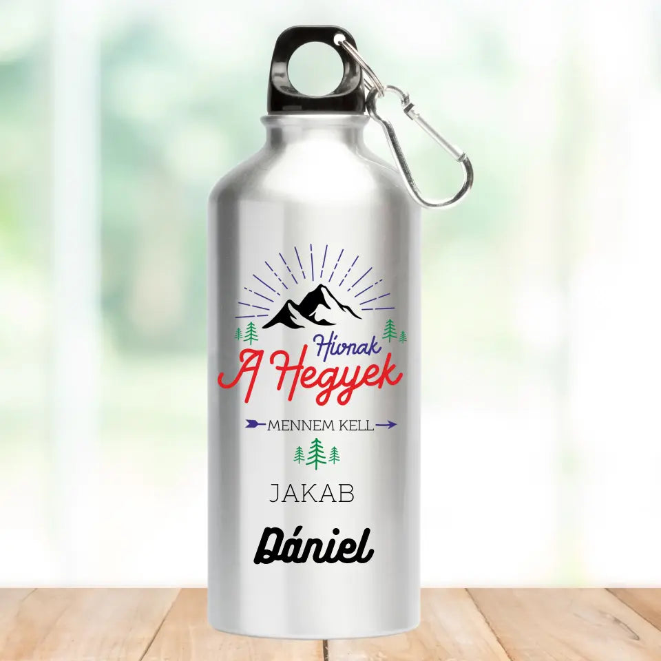 Karabineres, egyedi alumínium kulacs