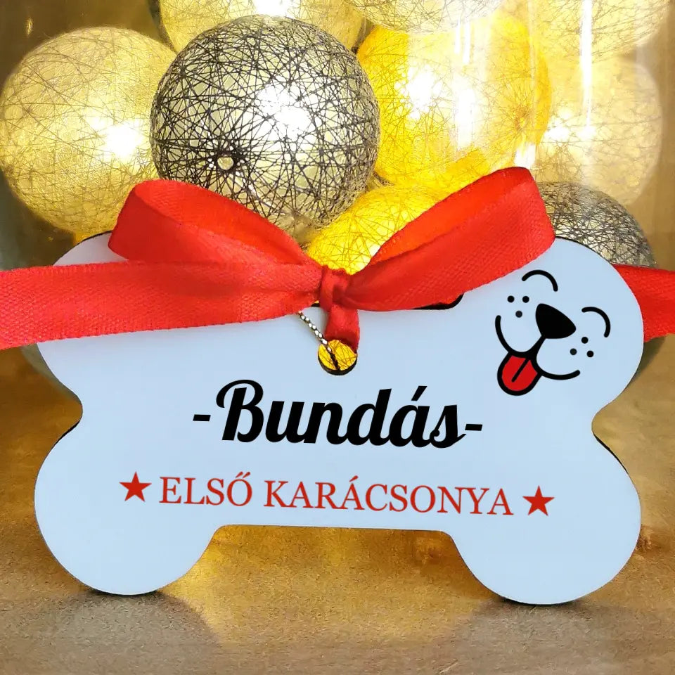 Csont alakú karácsonyfadísz