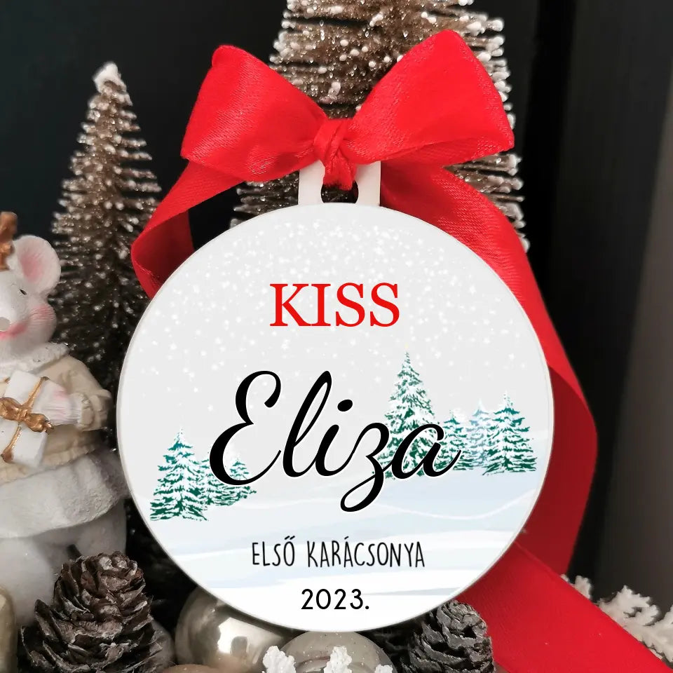 Különleges karácsonyfadísz, a gyermeked nevével, kedves ajándék