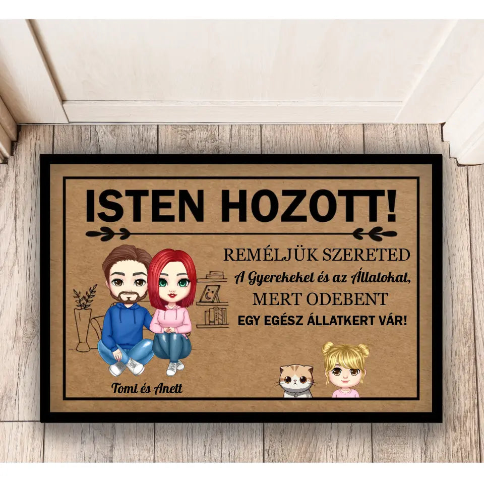 Vicces lábtörlő családoknak