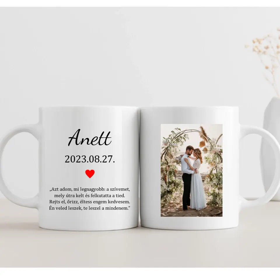 Első házassági évfordulós ajándék - bögrepár pároknak
