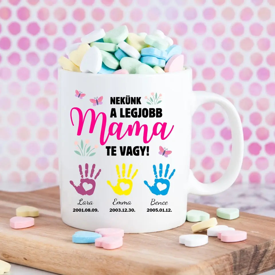 Anyák napjára mamának – kéznyomos bögre