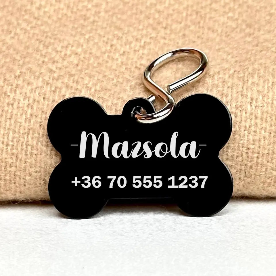 	 Csont alakú kutyabiléta választható színben