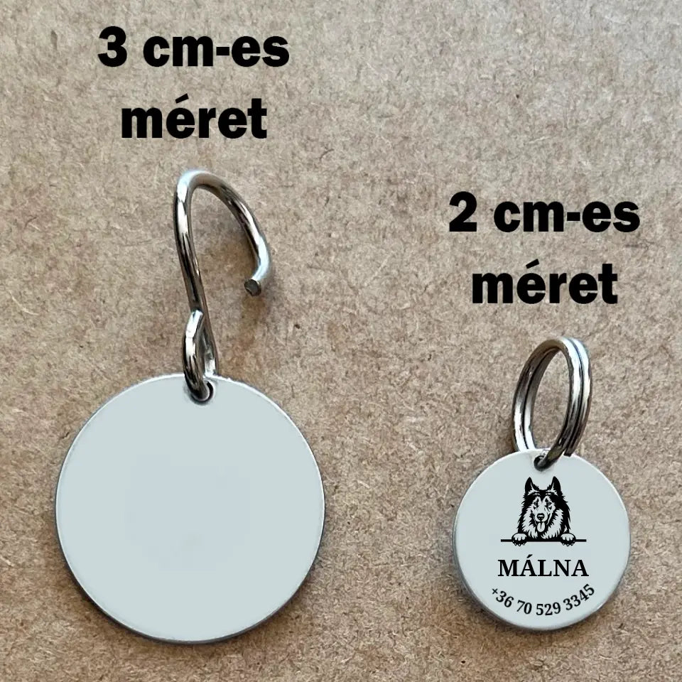  Skót juhász kutya biléta nemesacél gravírozott medál