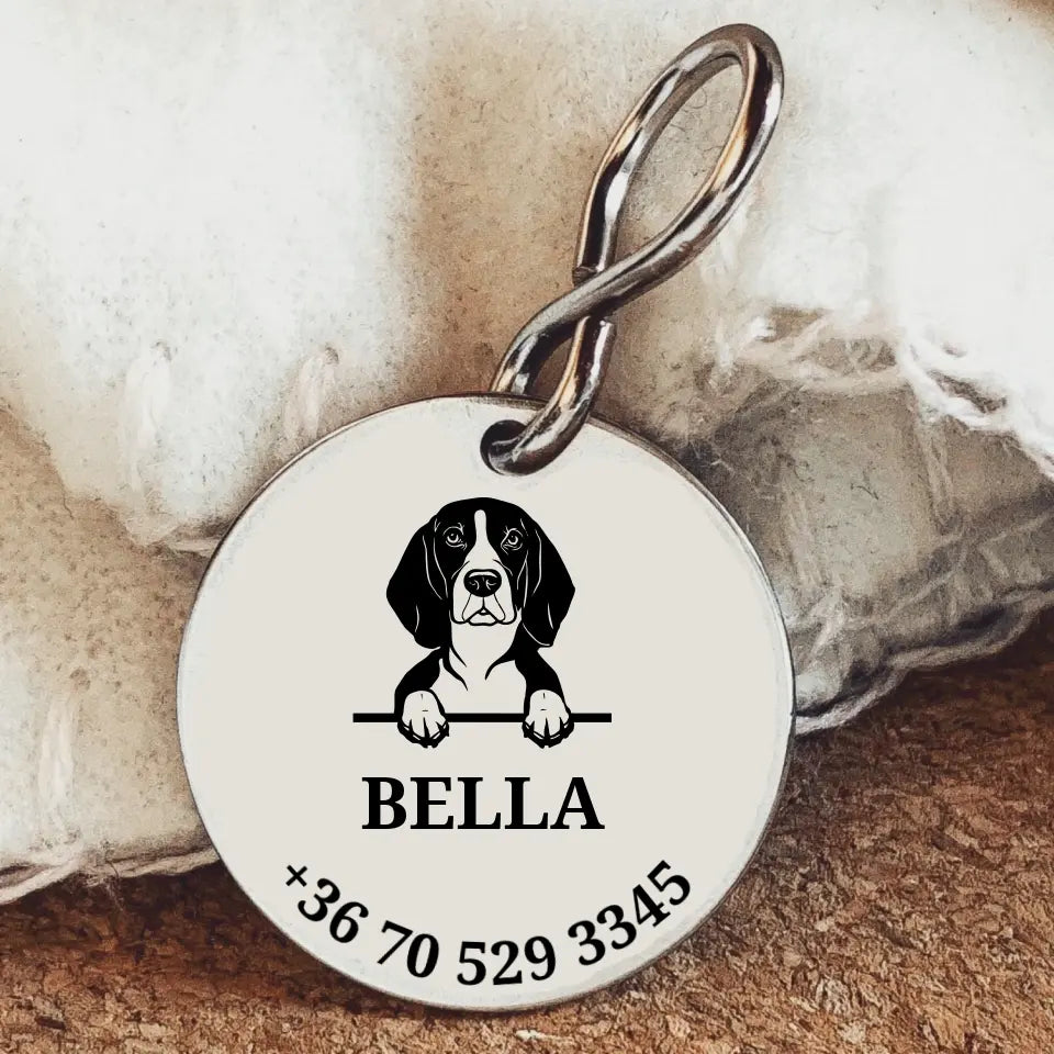 Gravírozott biléta Beagle kutyának