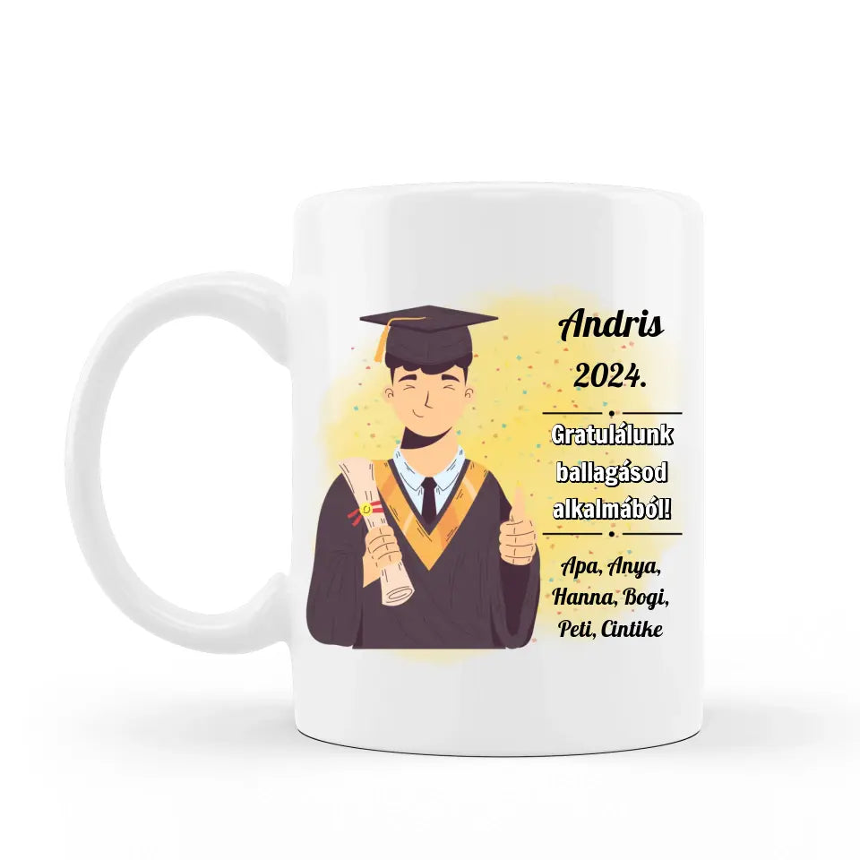 Ballagási bögre fiúnak - személyre szabható