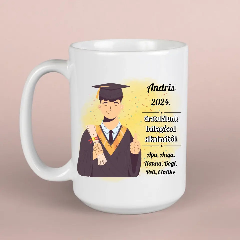 Fiúknak szánt bögre ballagásra