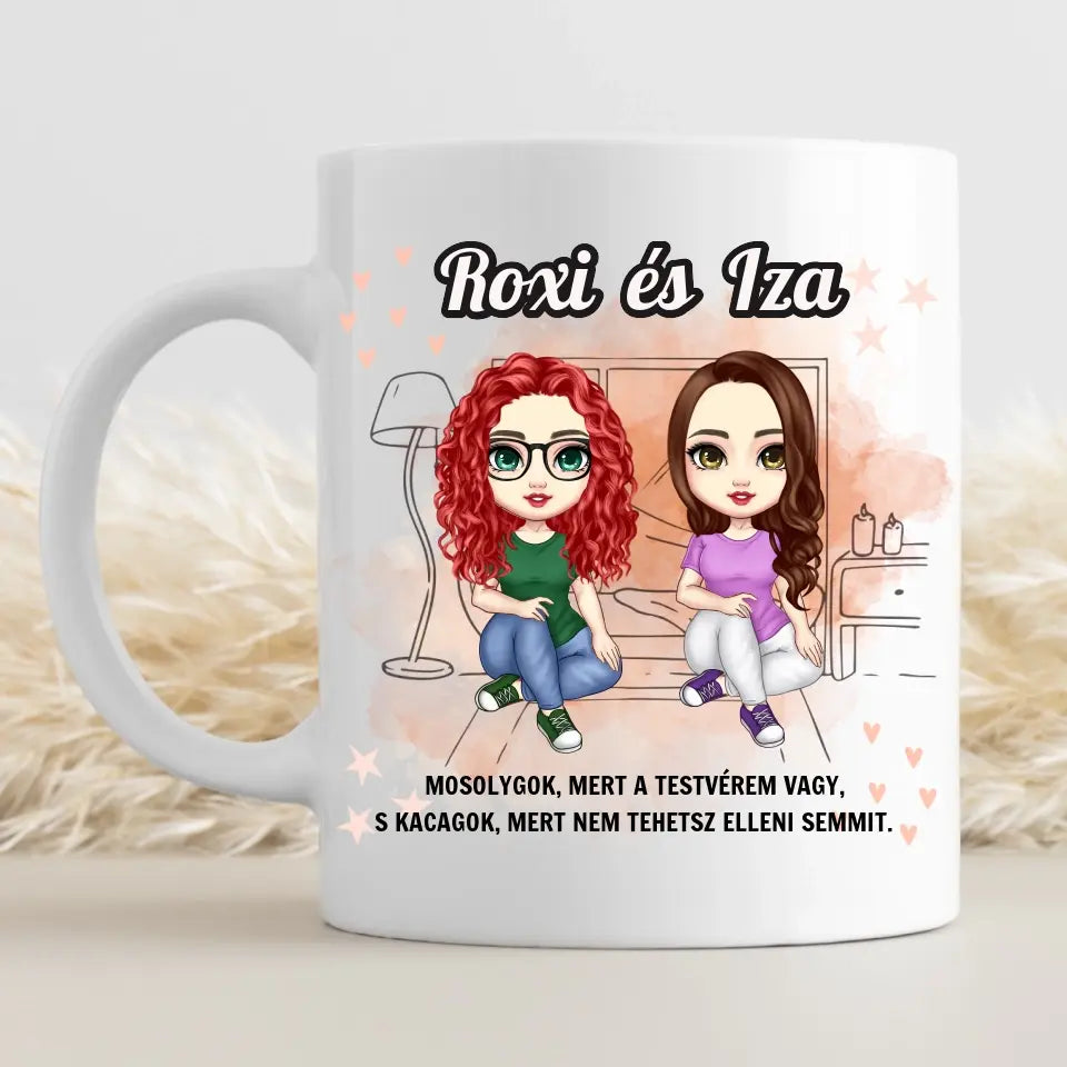 Cuki bögre lánytestvérnek - személyre szabható