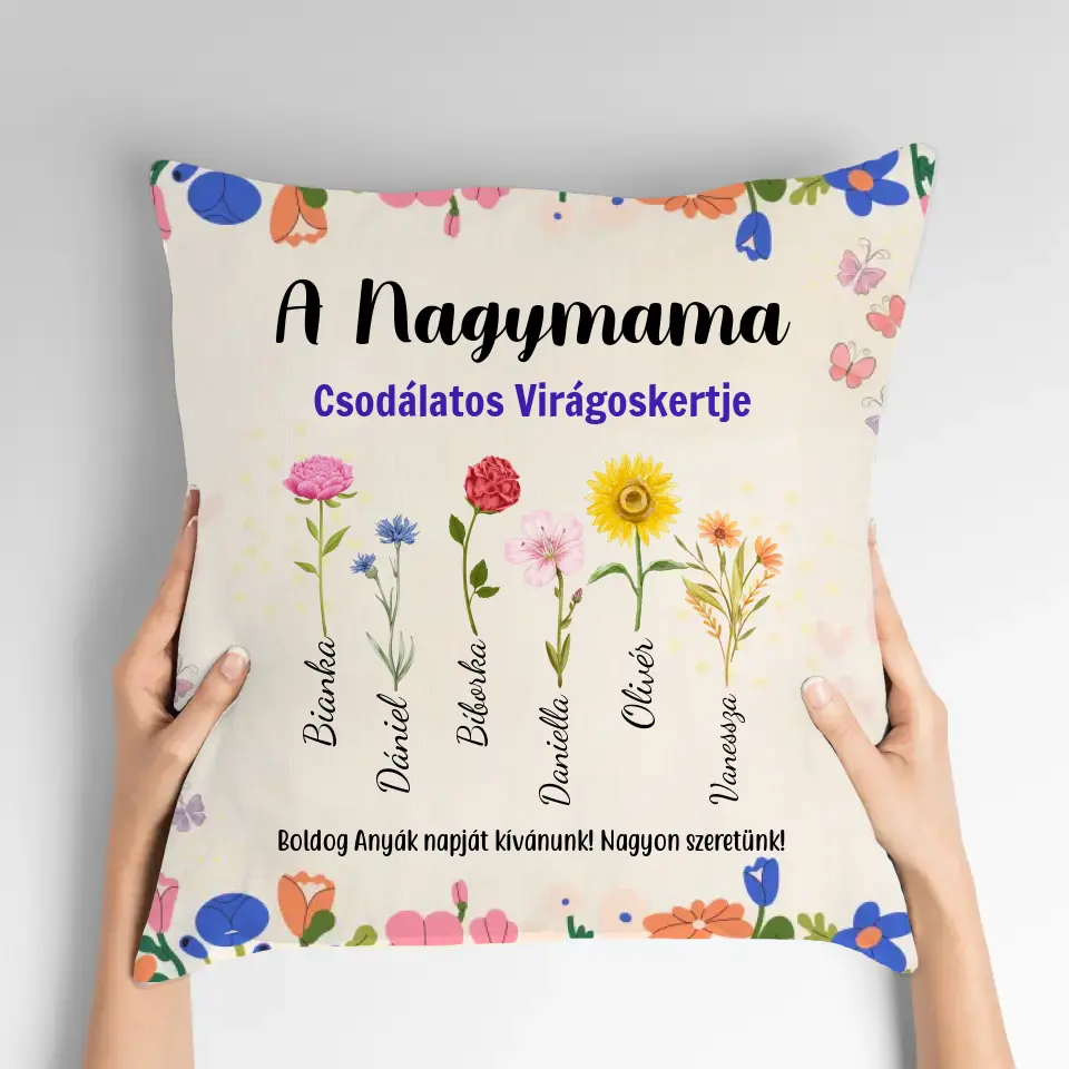 Párna nagymamáknak az unokák nevével