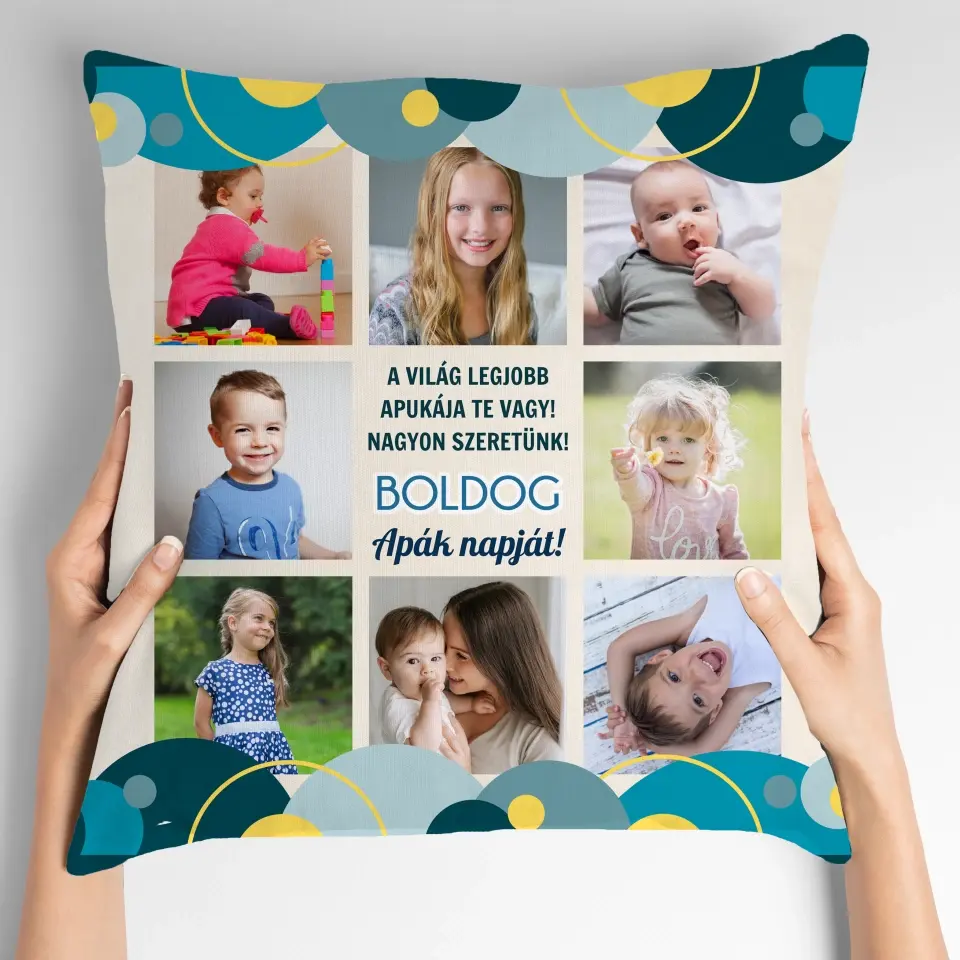 Fényképes ajándék apának - apák napi párna