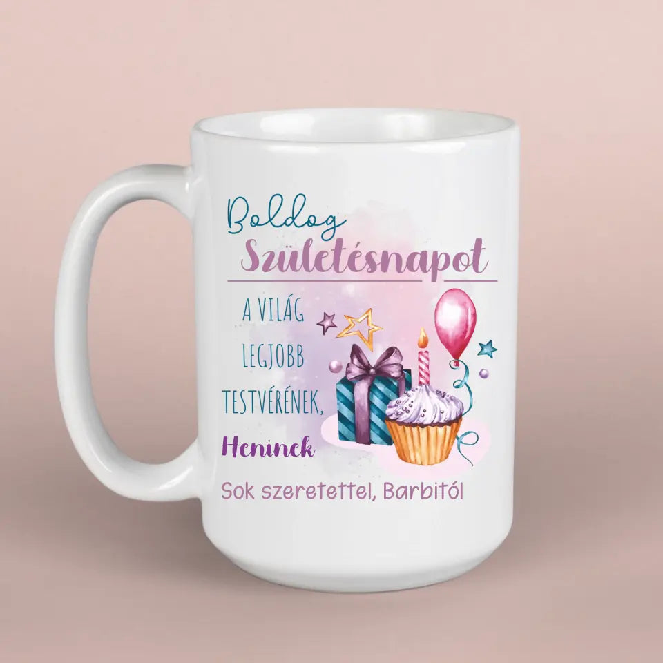 Mesés szülinapi bögre testvéreknek