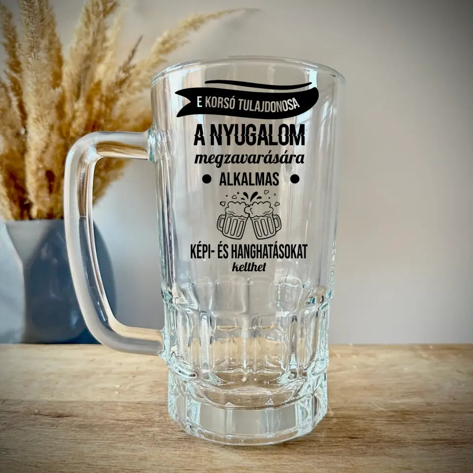 Nyugalom megzavarására alkalmas korsó