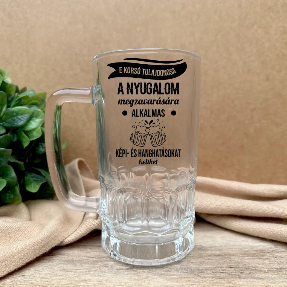 Nyugalom megzavarására alkalmas vicces söröskorsó