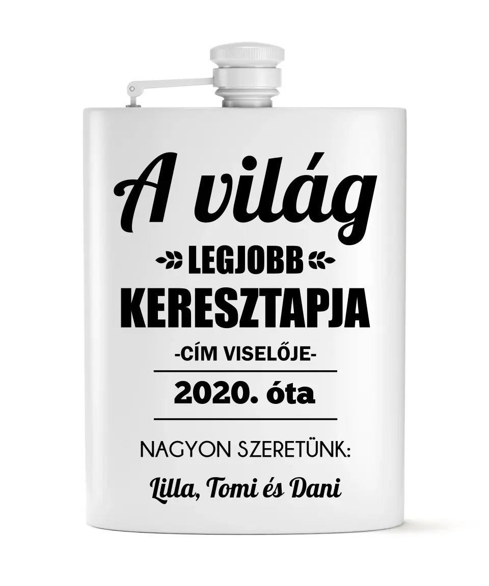 Keresztapás flaska a világ legjobb keresztapjának