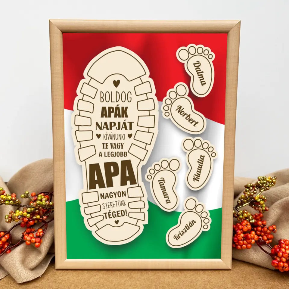 Lábnyomos kép apának