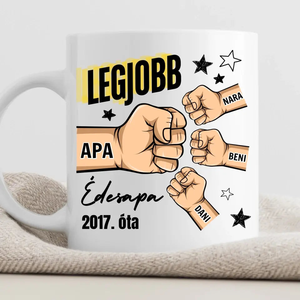 Ököl pacsi bögre - ajándék apának