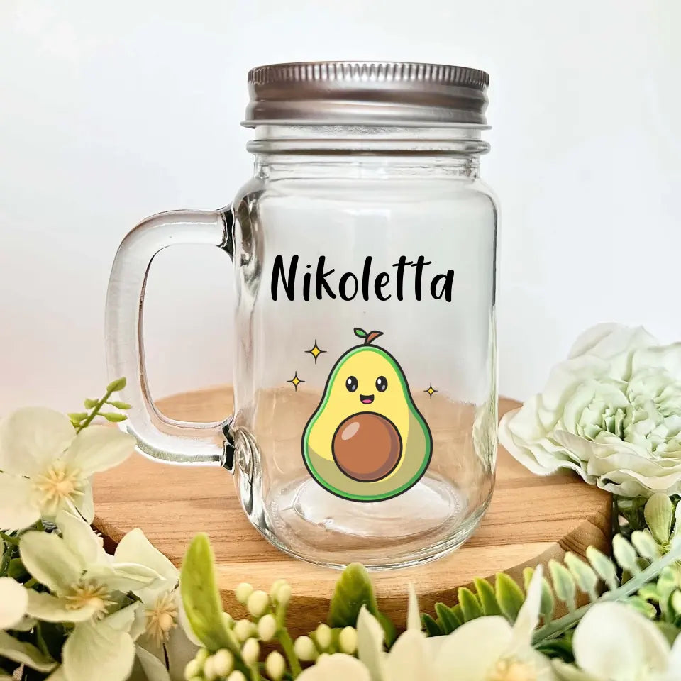 Avokádós limonádés pohár, saját névvel