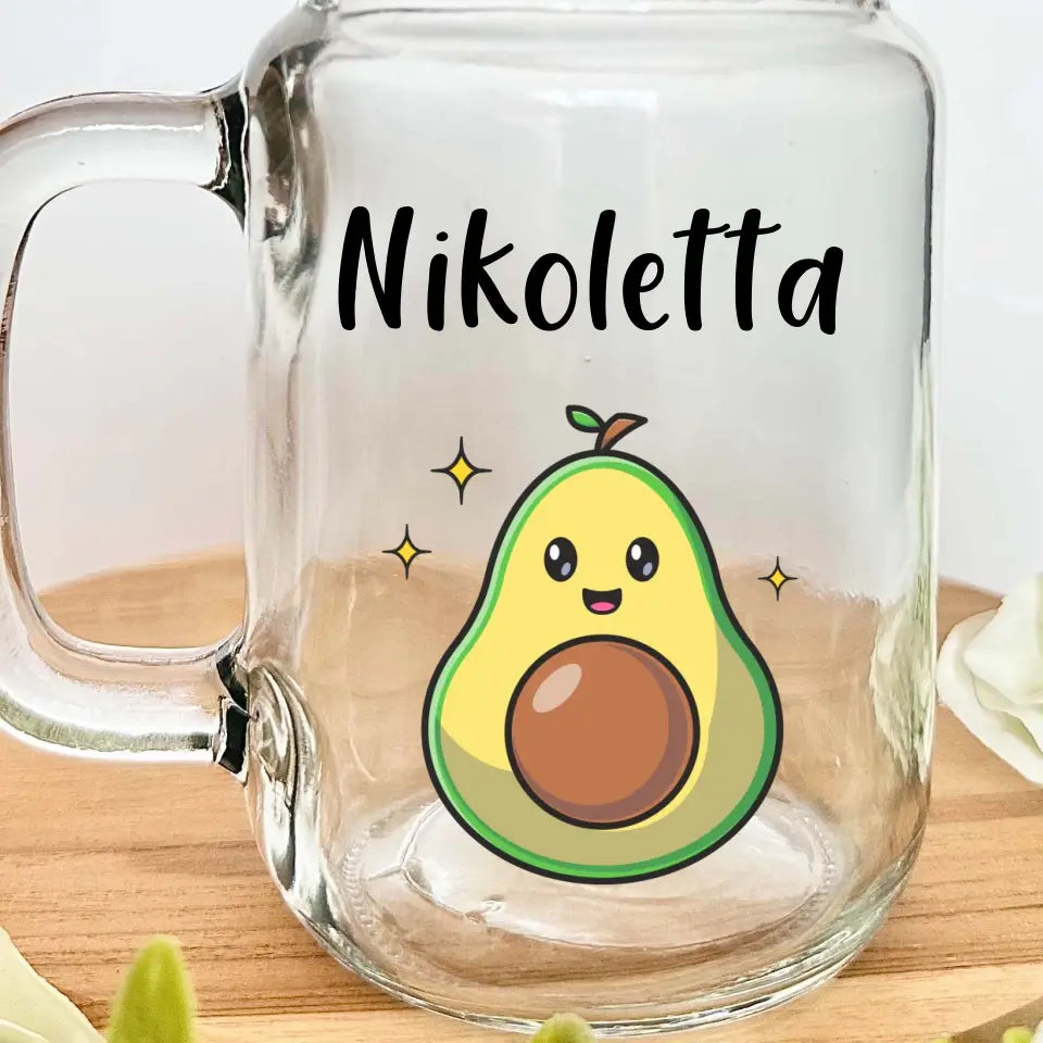 Avokádós limonádés pohár, saját névvel
