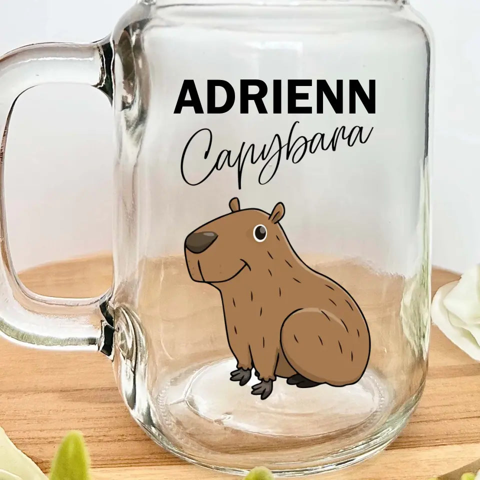 Limonádés pohár saját névvel, capybara figurával
