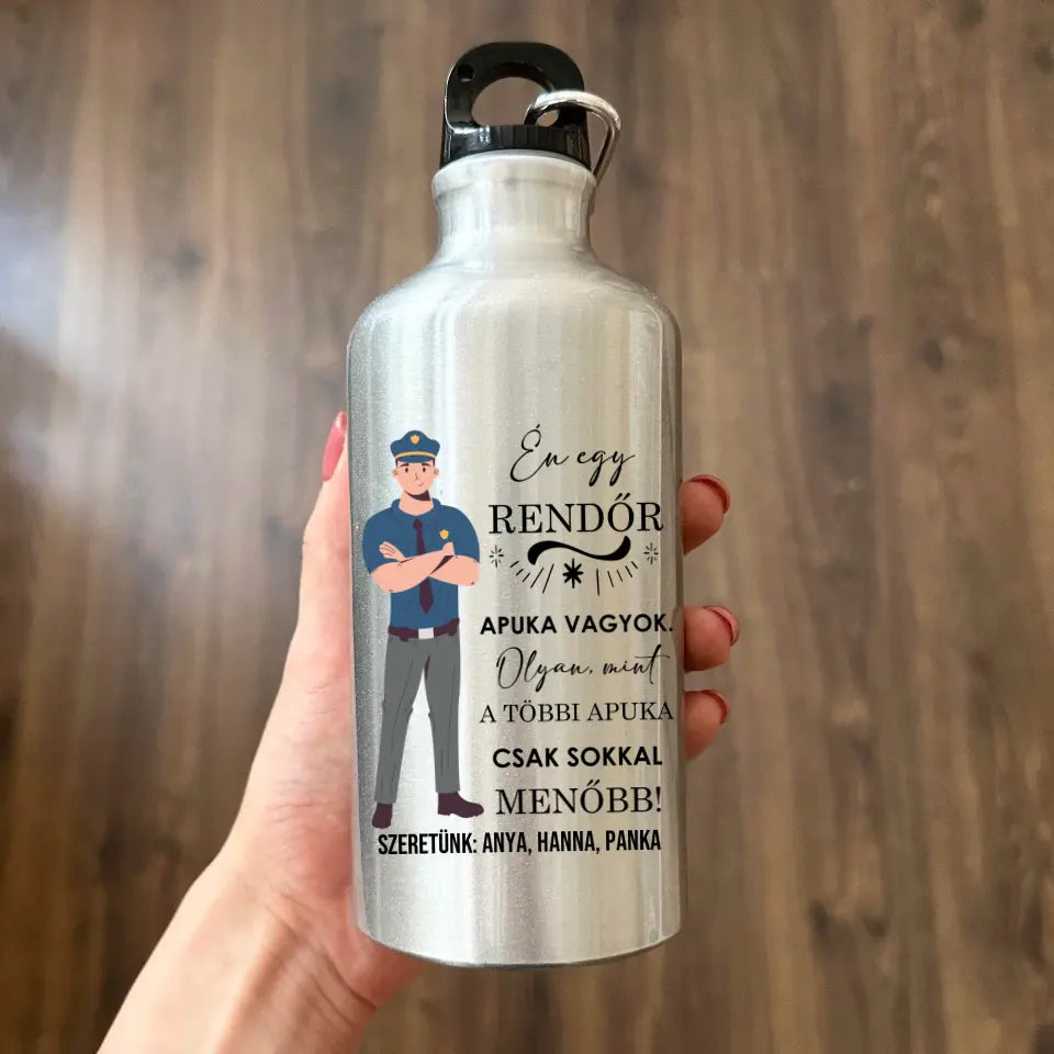 Rendőrös ezüst színű kulacs