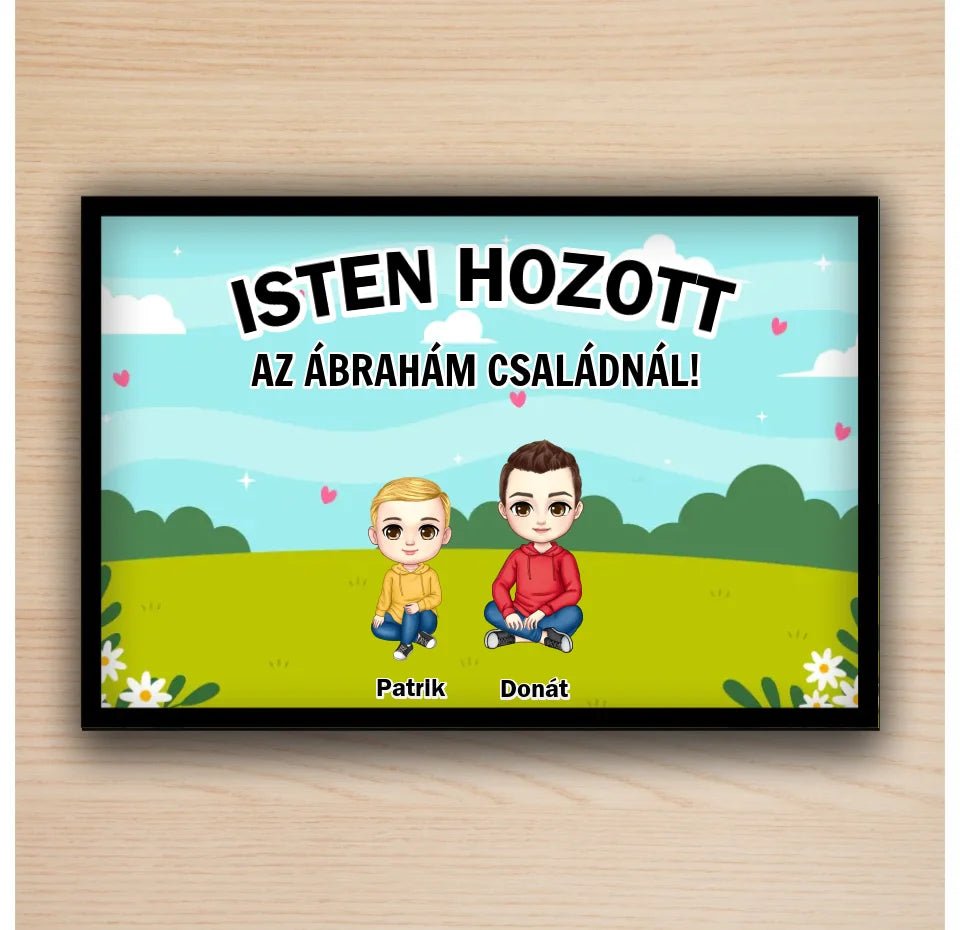 Egyedi családos lábtörlő