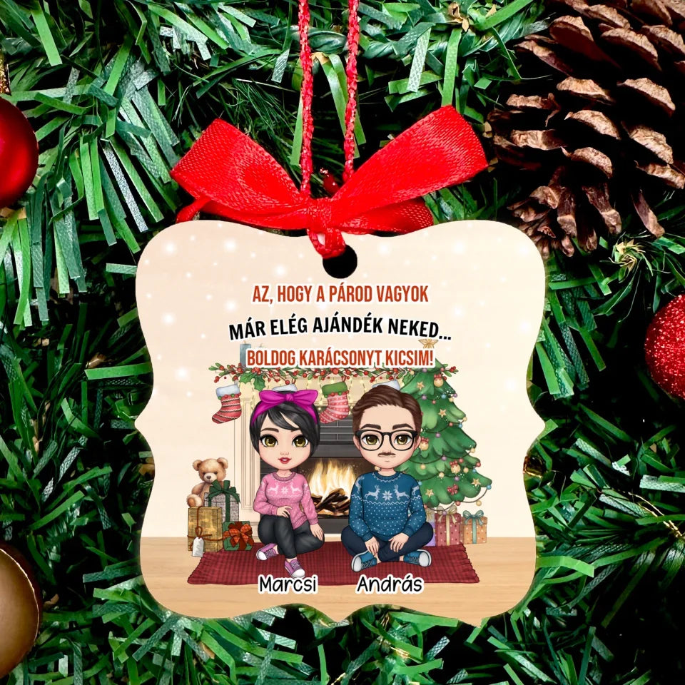 Egyedi karácsonyfadísz pároknak