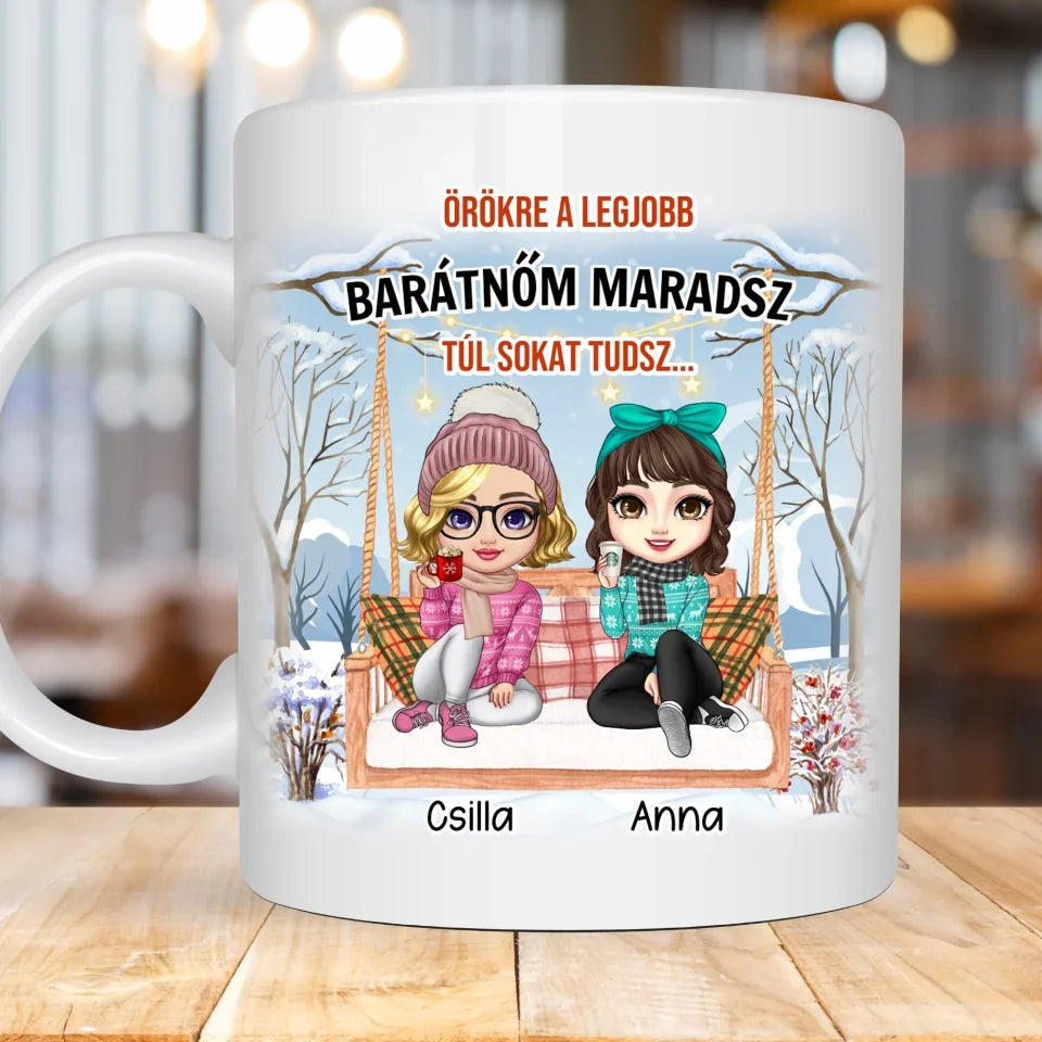 téli, barátnős bögre