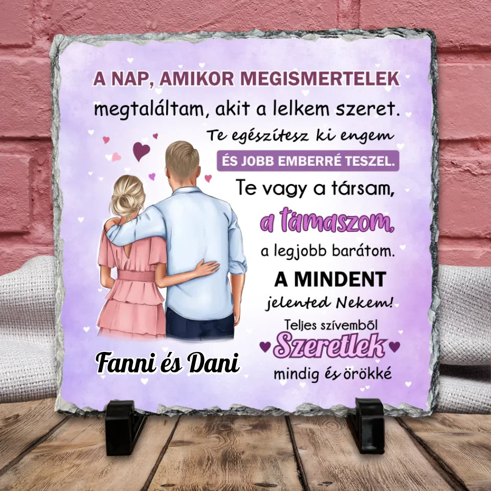 Örökké szeretlek – romantikus dekor kőtábla