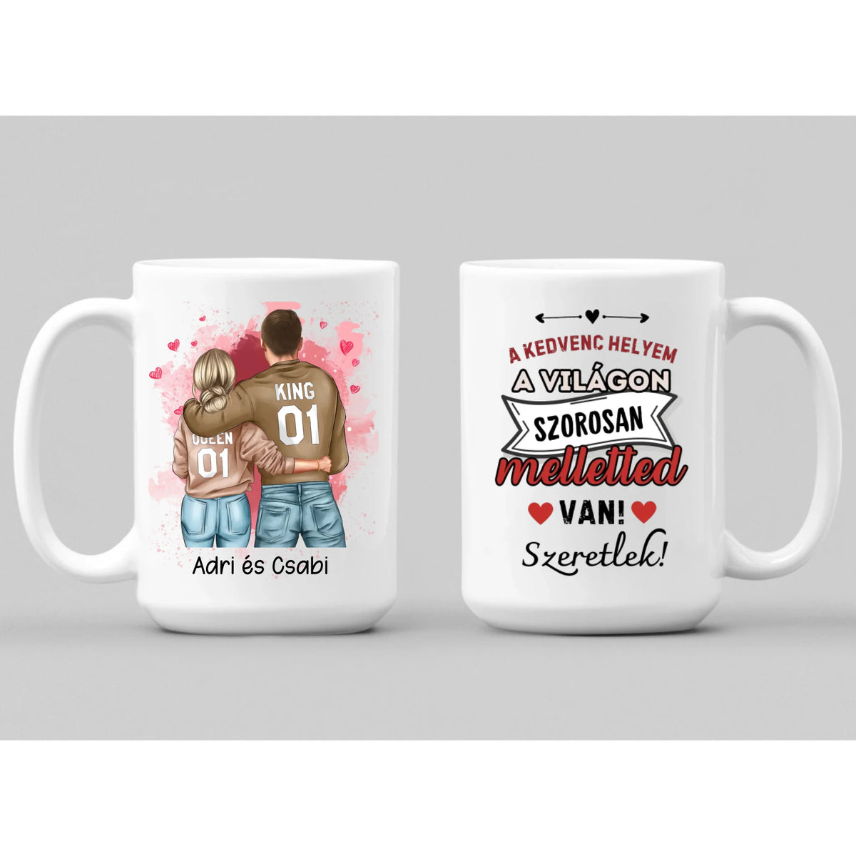 Ölelkező pár bögre, 2 oldalas