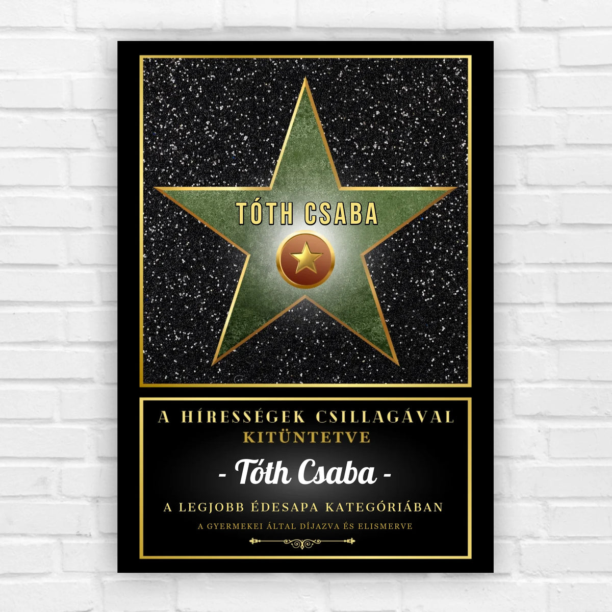 Hollywood csillag falikép édesapának