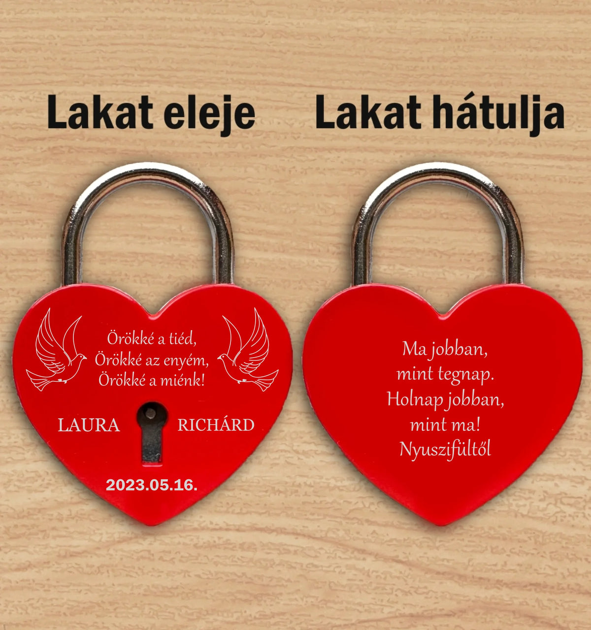 Szerelemlakat gravírozással